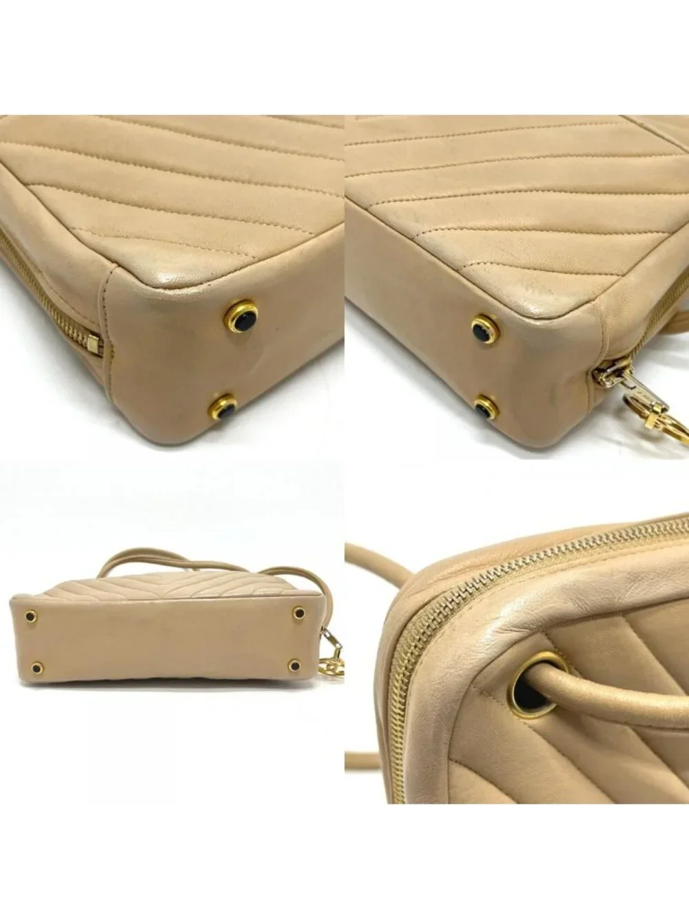 Chanel Handbag Stitch Chez Blanc Lambskin Beige
